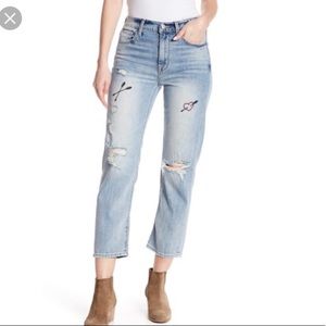 Lucky brand trouble maker embroidered jeans